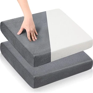 2 Pcs Large Memory Foam Seat Cushion 18 x 16 x 3 Inch Breathable Chair Pad Cu... - Picture 1 of 8