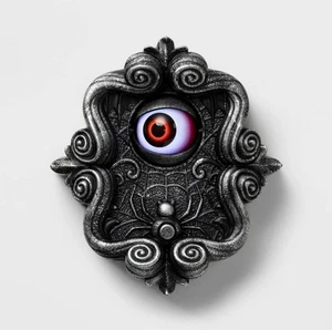 Hyde and EEK! 8" Animated Doorbell with Eye Halloween Decorative Prop Black - Picture 1 of 2