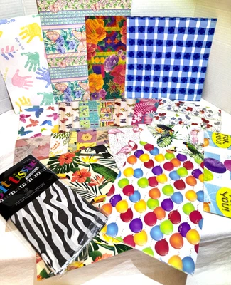 Wrapping Gift Paper Sheets Lot of 20 & Tissue Paper All Occasions Baby Butterfly - Image 1 of 4
