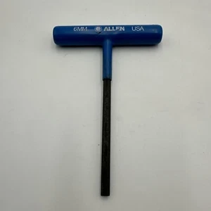 Vintage Allen T-Handle Allen Wrench 6mm Blue Handle - Picture 1 of 5