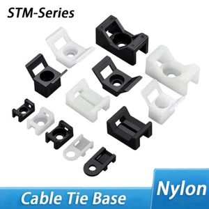 Cable Tie Base Wire Clips Nylon Mounts Saddle Cradle Bases Cable Ties Holder - Picture 1 of 18