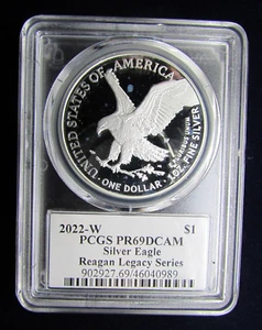 2022-W 1oz Silver Eagle - Reagan Legacy Series Ashley Reagan Auto PCGS PR69DCAM - Picture 1 of 2