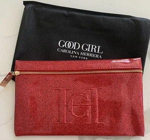 CAROLINA HERRERA Good Girl Red Glam Makeup Bag Pouch Case Evening Clutch - Picture 1 of 7