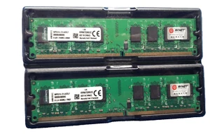 KIT 2  MODULI DI MEMORIA RAM KINGSTON  2 X 2 GB (4  GB) 667 MHz DIMM PC2 DESKTOP - Foto 1 di 5