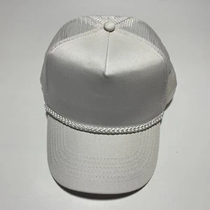 Gorra Trucker Snapback NUEVA Old School Sólida en Blanco Lisa Billete Plana Espuma/Malla - Imagen 1 de 7
