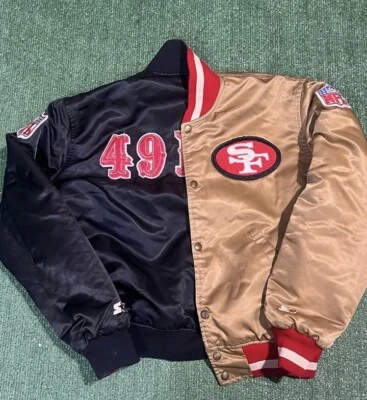 San Francisco 49ers Vintage 80s Starter Reversible Satin Bomber Jacket -NFL Medi - Image 1 of 4
