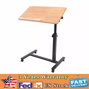 Laptop Desk Angle, Height Adjustable Rolling Cart Over Bed Hospital Table Stand - Picture 1 of 22