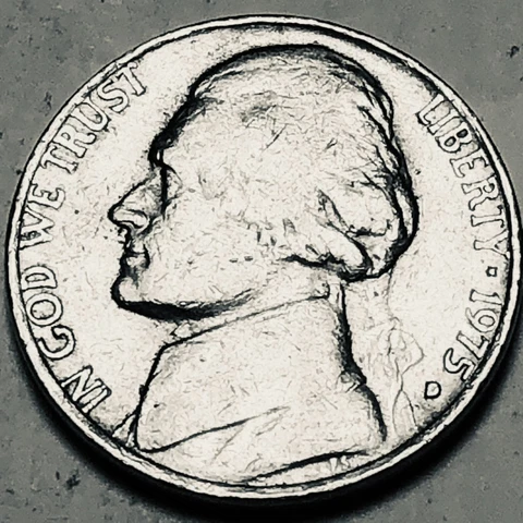 1975 D Jefferson nickel circulated folder filler FREE SHIPPING Cover