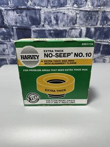 HARVEY No-Seep No. 10 Wax Ring W / Alignment / Wax For 3in and 4 in waste lines - Picture 1 of 4