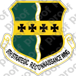 PEGATINA USAF 9TH STRATEGICAL RECONCON ALA - Imagen 1 de 1