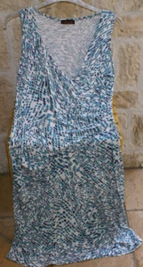 JULIE GUERLANDE (France) Kleid stretch Shirtkleid weiß blau Gr. 40 NEU - Bild 1 von 10