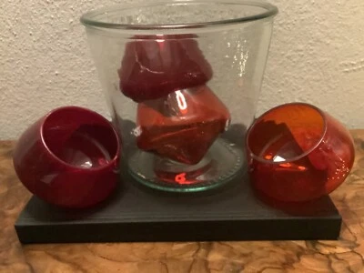 4er Set Schwimm Teelichthalter für das Wasser Glas rot  B 7 cm, H 5,5 cm - Bild 1 von 3