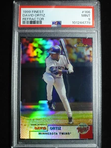 1999 Topps Finest Refractor #166 David Ortiz HOF PSA 9 Mint Twins - Picture 1 of 2