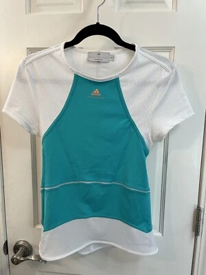 Stella McCartney Adidas Women Tennis Turquoise White  Barricade Cap Top size 40 - Image 1 of 3