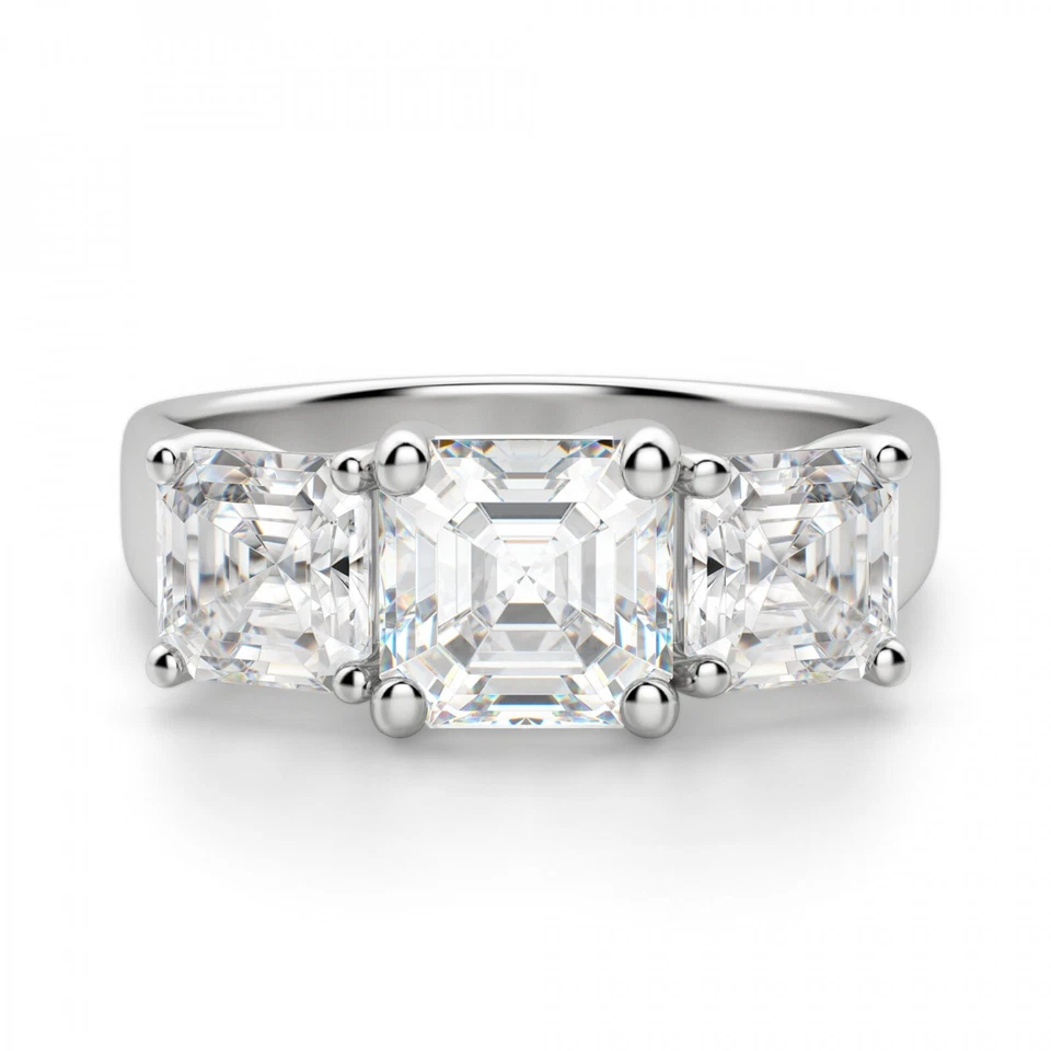 Asscher Cut 2.40 Ct Lab Grown Diamond Ring for wife 14K Solid White Gold size 6 - Image 1 of 4