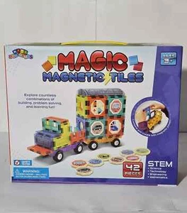 STEM Learning-Magic Magnetic, 42 Pc Tiles. Ages 3+. - Picture 1 of 4