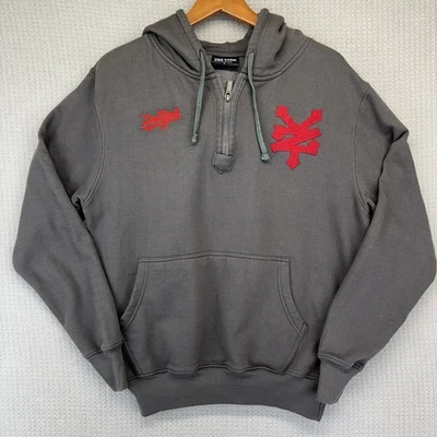 Sudadera con Capucha Zoo York 1/4 Cremallera Grande Gris Carbón con Fieltro Rojo ZY Logo Parche Foto 1 de 4