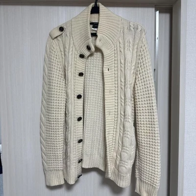 Gucci Knit Jacket Men M Beige White Tone Long Sleeve Casual Cardigan Warm Cozy - Image 1 of 4