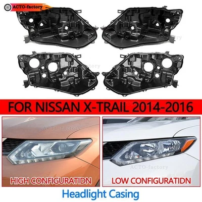 Car Headlight Base Rear Headlamp Back House For Nissan X-Trail 2014 2015 2016 - Image 1 of 4