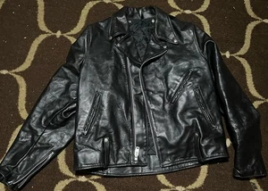 Chaqueta de cuero para motocicleta motociclista hombre talla 50 alto peso pesado XL forrada - Imagen 1 de 7