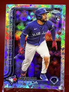 2025 Topps Chrome Logofractor Steward Berroa #163 RC Toronto Blue Jays - Picture 1 of 2