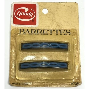 Vintage Goody Barrettes 2.5” Metal Clasp #735 Turquoise Blue Black 1982 NIP (2) - Picture 1 of 5