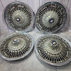 VINTAGE Buick Hubcaps 1964-69 WILDCAT RIVIERA 15" WIRE HUBCAPS WHEEL COVERS - Picture 1 of 24