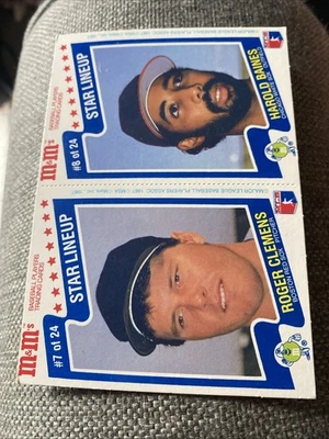 1987 M&M's Star Lineup - Roger Clemens, Harold Baines #7-8 Panels - Image 1 of 2