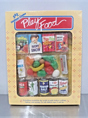 RARE NOS Vintage Pretend Kitchen GROCERY LOT Play Food Cans Boxes Freakies Froot - Image 1 of 4