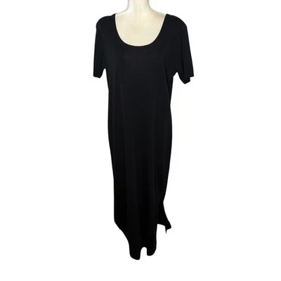 Maxi Vestido Para Mujer MISOOK Grande Acrílico Tejido Acanalado Negro Silencioso Lujo Minimalista Foto 1 de 4