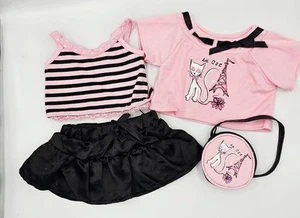 Build-A-Bear Workshop Clothes Set - Le Cat Shirt Tank Skirt Purse Pink - 4 Pcs - Picture 1 of 4