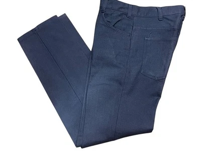 Mens Vtg 60s MOD  Peg Leg Pants LEVI'S Sta Prest  Hopsack Navy Blue Metal Zipper - Image 1 of 4