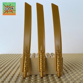 LEGO Ninjago, Snakes: 3 Pearl Gold Sword Blades 16L, 98135, 9449, RAIDER, 2012