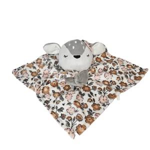 Gerber Hirsch Rehkitz Lovey Modern Moments grau grau Blumen Sicherheitsdecke 12 Zoll - Bild 1 von 12