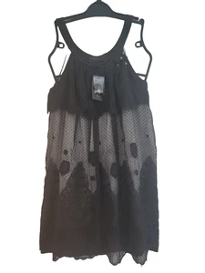 BCBG MAX AZRIA $310.00 Woven 100% Silk Dress Black./Tan Polka Dot Women’s XS NWT - Picture 1 of 7