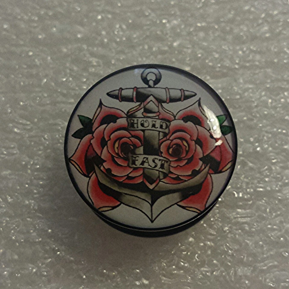 Ear Plug Acryl Tunnel Anker Anchor Hold Fast Rosen Glaube Liebe 8mm NEU (6-18mm) - Bild 1 von 1