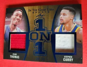 STEPHEN CURRY ISIAH THOMAS JUEGO TARJETA CAMISETA USADA #d18/35 HOJA 1 EN 1 GUERREROS - Imagen 1 de 2