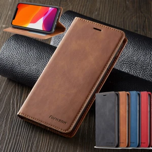 Leder Hülle für iPhone 16 15 14 13 12 Pro Max XS XR Magnet Flip Wallet Cover - Bild 1 von 18