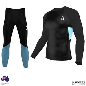 Mens Compression Tights Skin Fit Base Layer Cycling Gym, Running Yoga Tights Set - Picture 1 of 5