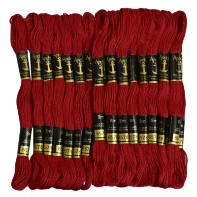 Anchor Cotton Thread Cross Stitch Hand Embroidery Red Craft Sewing,25 Skein - Image 1 of 4