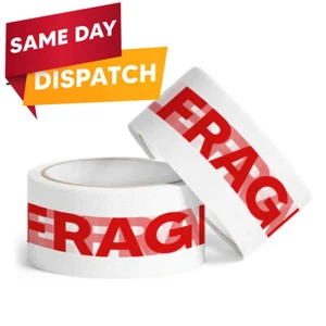 Parcel Packaging Tape Fragile Sealing for Packing Boxes & Cartons 48 mm x 66 m - Picture 1 of 10