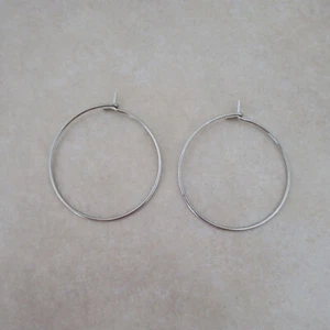 50 earring hoops surgical stainless steel 25mm wine glass charm - Picture 1 of 6