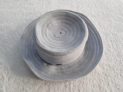 Liz Claiborne Mujer Mediano Azul Tela Ala Grande Sombrero Iglesia Fiesta Derby Foto 1 de 4