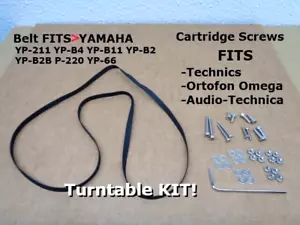 TURNTABLE BELT FITS YAMAHA YP-211 YP-B4 YP-B11 YP-B2 & CARTRIDGE SCREW KIT! NEW - Picture 1 of 1