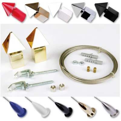 Seilspanngarnitur Seilspannsystem Gardinenseil Seilsystem Drahtseil Spannset 5m - Bild 1 von 4