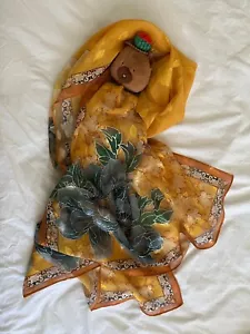 Women's 100% Silk 30"X70" Scarf - Picture 1 of 2