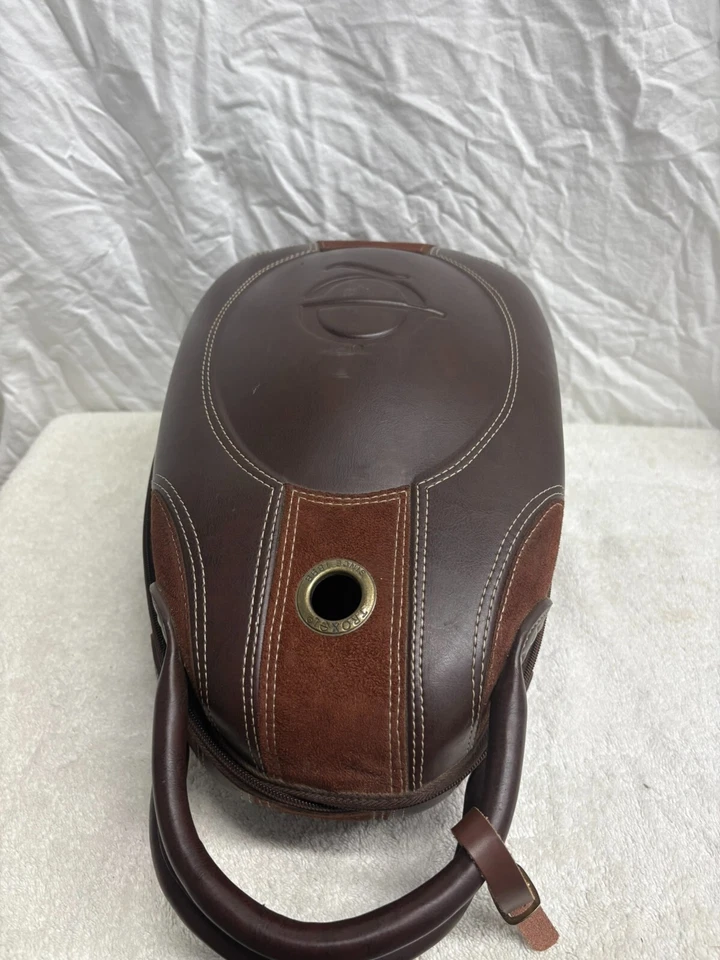 Troxel Brown Leather Horse Riding Helmet Case Tote Equestrian - Image 1 of 4