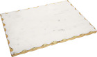 White Marble Challah, Cutting, Carving Board With Gold Trim By  - 16" X 12"