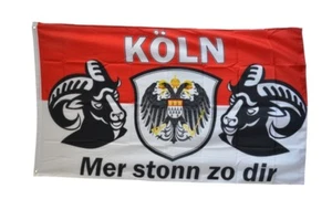 Fahne Fanflagge Köln Mer stonn zu dir Flagge Fußball Hissflagge 90x150cm - Bild 1 von 1