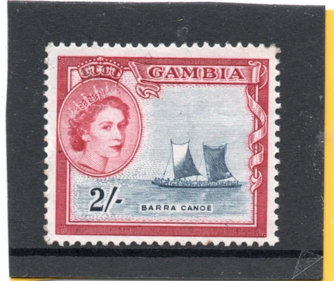 Gambia QE2 1953-59 2s indigo & carmine sg 180 VLH.Mint Cover